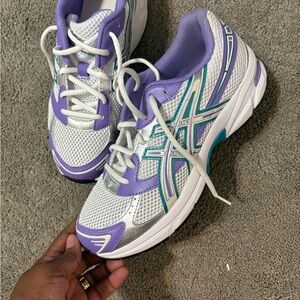ASICS Women's White, Purple, and Teal Athletic Shoes
